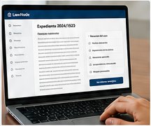 Pantalla de LawNode mostrando el análisis del expediente